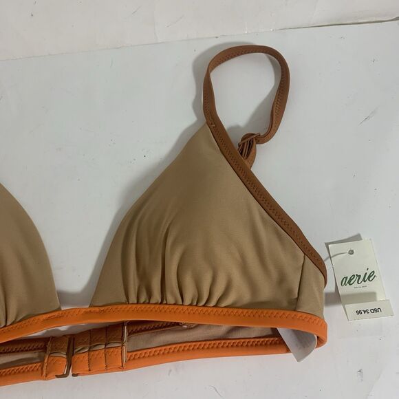 Aerie NWT Brown Tan Orange Adjustable Bikini Bra Size XS Women’s - Picture 2 of 6